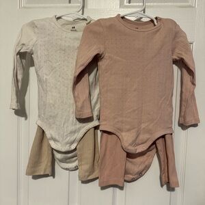 H&M Kids Bodysuit Set - Soft Pink and Cream